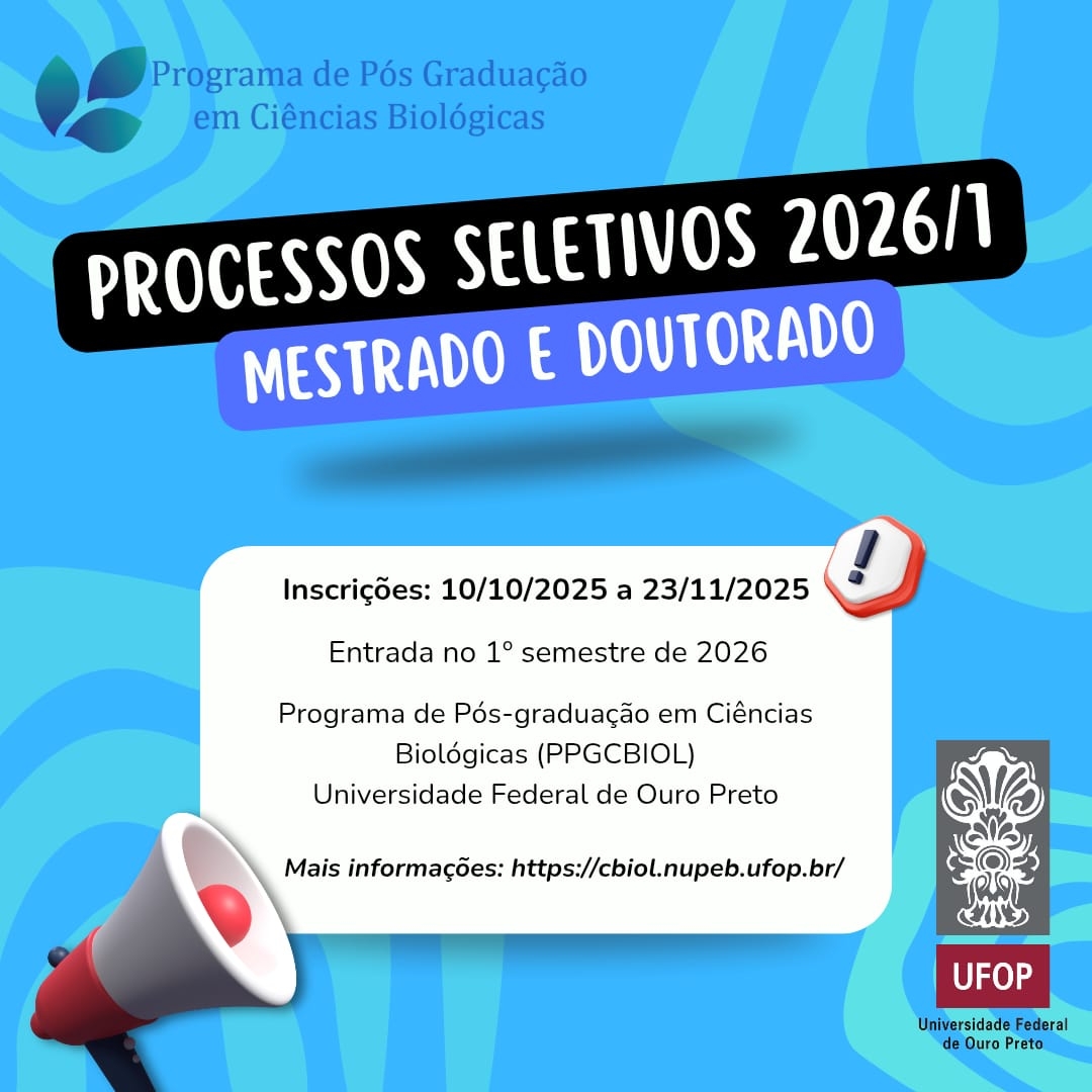 Processos seletivos de Mestrado e Doutorado 2026/1 Processos seletivos de Mestrado e Doutorado 2026/1